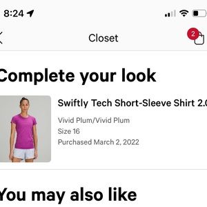 Lululemon swiftly tech regular length top